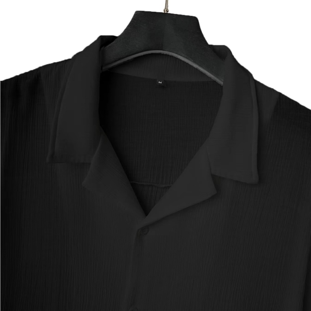 Black Flowy Shirt and Shorts Beach Outfit - Size large **